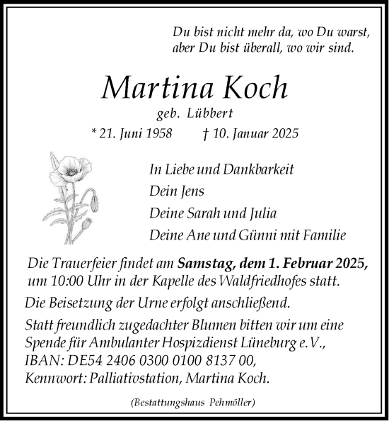 Anzeige von Martina Koch von LZ