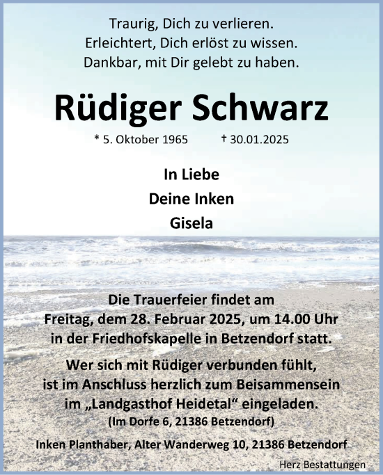 Anzeige von Rüdiger Schwarz von LZ
