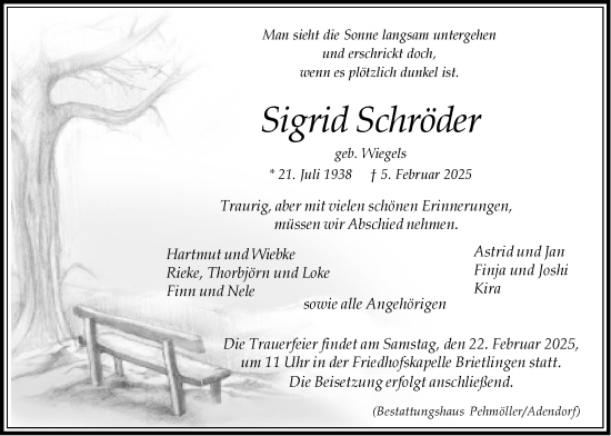 Anzeige von Sigrid Schröder von LZ