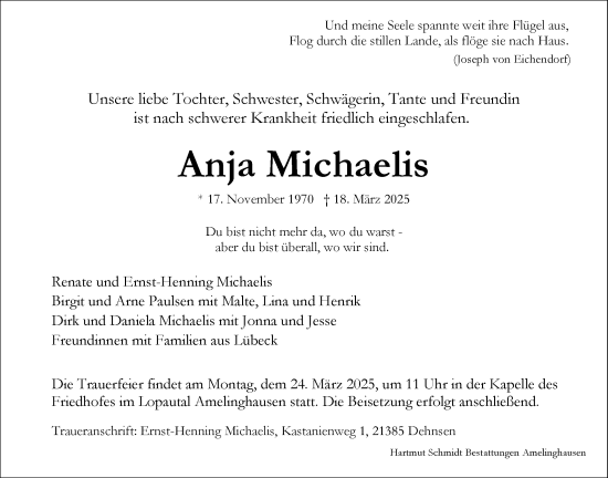 Anzeige von Anja Michaelis von LZ