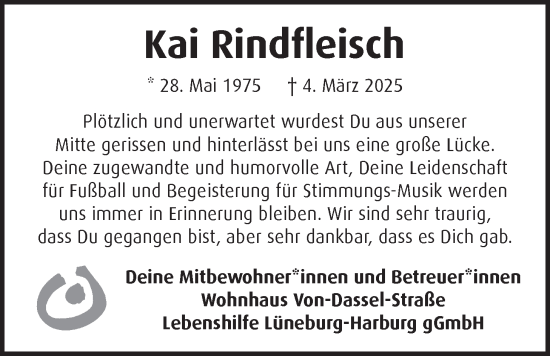 Anzeige von Kai Rindfleisch von LZ