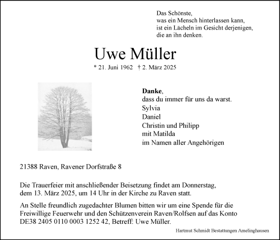 Anzeige von Uwe Müller von LZ