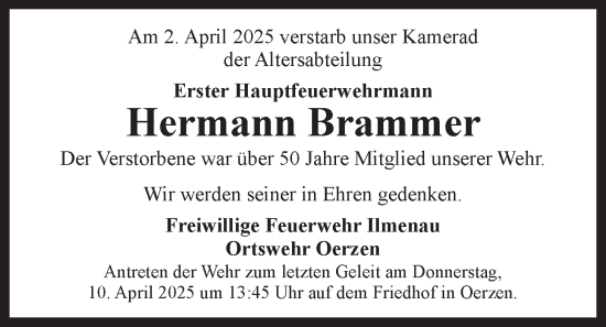 Anzeige von Hermann Brammer von LZ