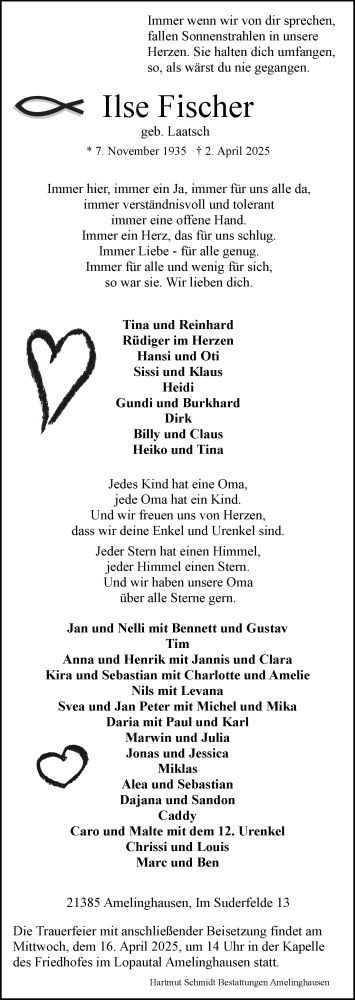 Anzeige von Ilse Fischer von LZ