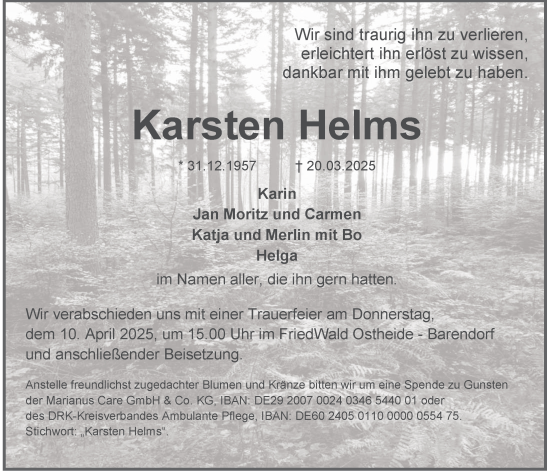 Anzeige von Karsten Helms von LZ
