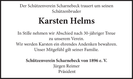 Anzeige von Karsten Helms von LZ