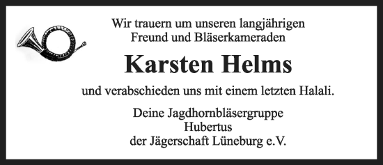 Anzeige von Karsten Helms von LZ