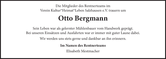 Anzeige von Otto Bergmann von LZ