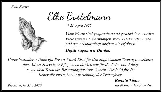 Anzeige von Elke Bostelmann von LZ