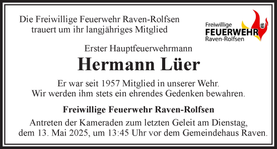 Anzeige von Hermann Lüer von LZ