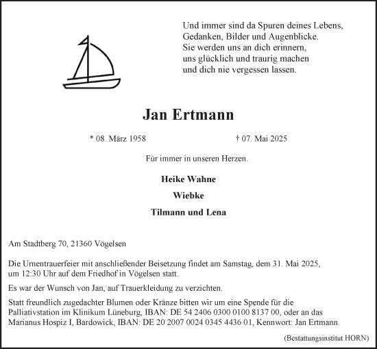 Anzeige von Jan Ertmann von LZ