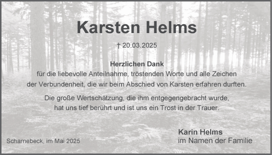 Anzeige von Karsten Helms von LZ