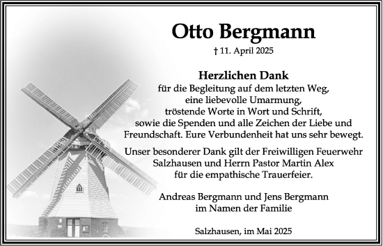 Anzeige von Otto Bergmann von LZ