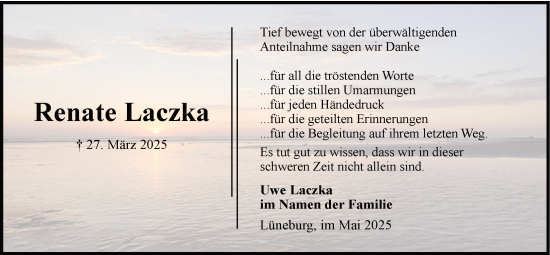 Anzeige von Renate Laczka von LZ