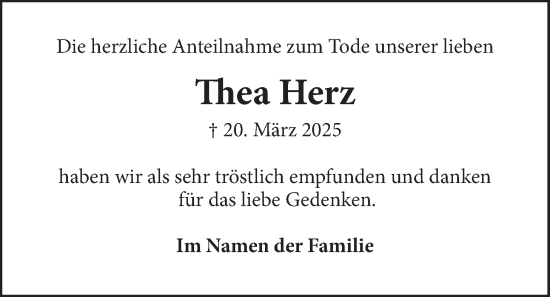 Anzeige von Thea Herz von LZ