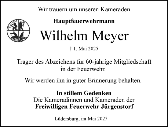 Anzeige von Wilhelm Meyer von LZ
