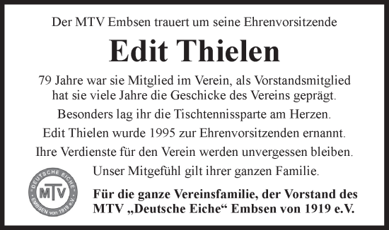 Anzeige von Edit Thielen von LZ
