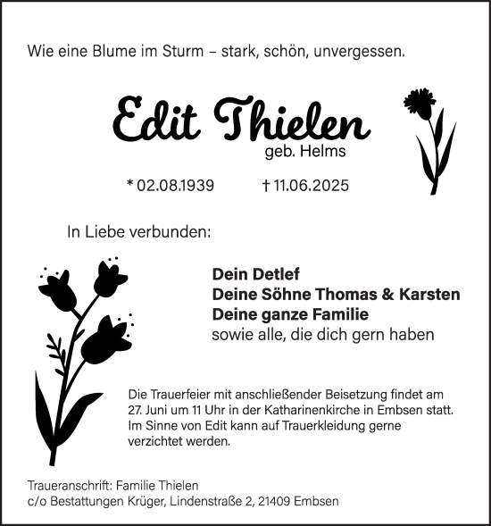 Anzeige von Edit Thielen von LZ
