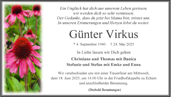Anzeige von Günter Virkus von LZ