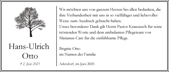 Anzeige von Hans-Ulrich Otto von LZ