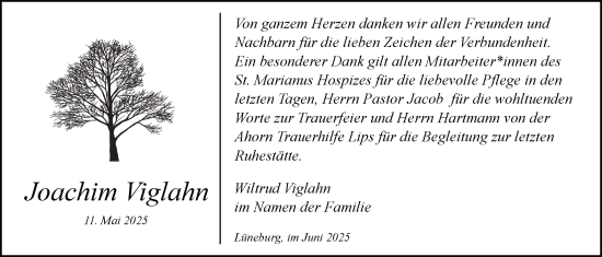 Anzeige von Joachim Viglahn von LZ