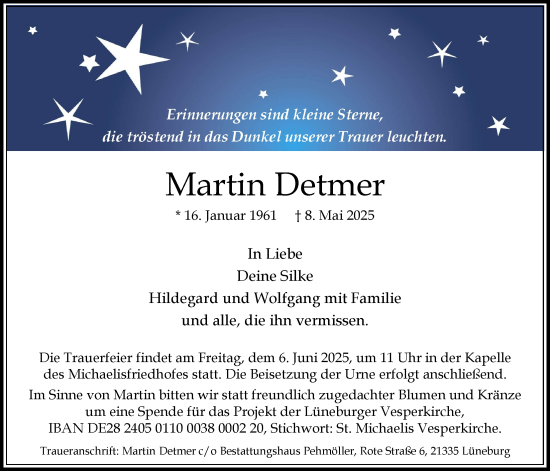 Anzeige von Martin Detmer von LZ