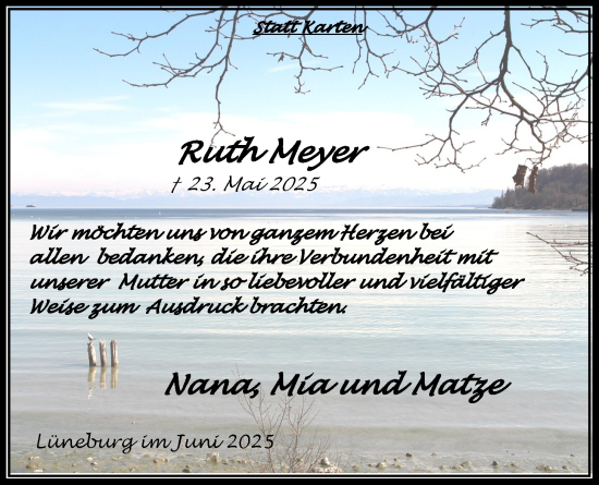 Anzeige von Ruth Meyer von LZ