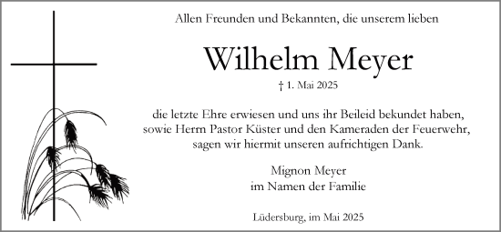 Anzeige von Wilhelm Meyer von LZ