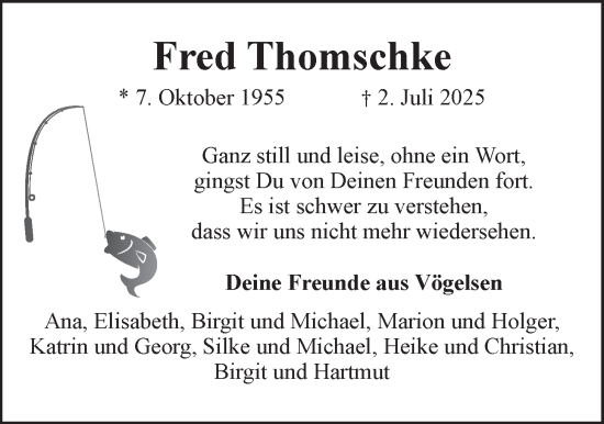 Anzeige von Fred Thomschke von LZ