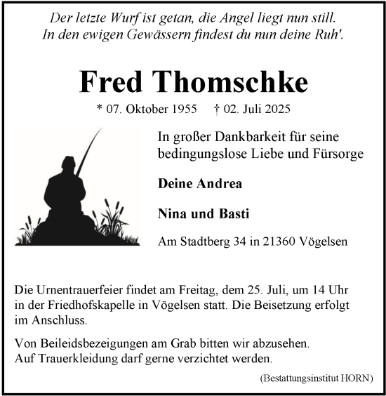 Anzeige von Fred Thomschke von LZ