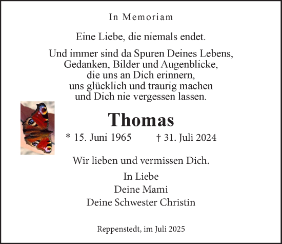 Anzeige von Thomas Rux von LZ