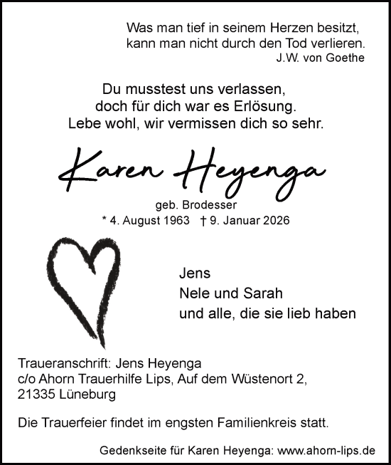 Anzeige von Karen Heyenga von LZ