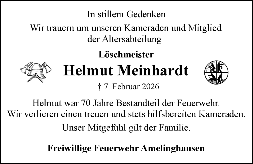  Traueranzeige für Helmut Meinhardt vom 10.02.2026 aus LZ