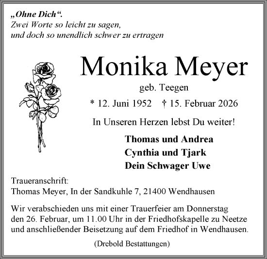 Anzeige von Monika Meyer von LZ